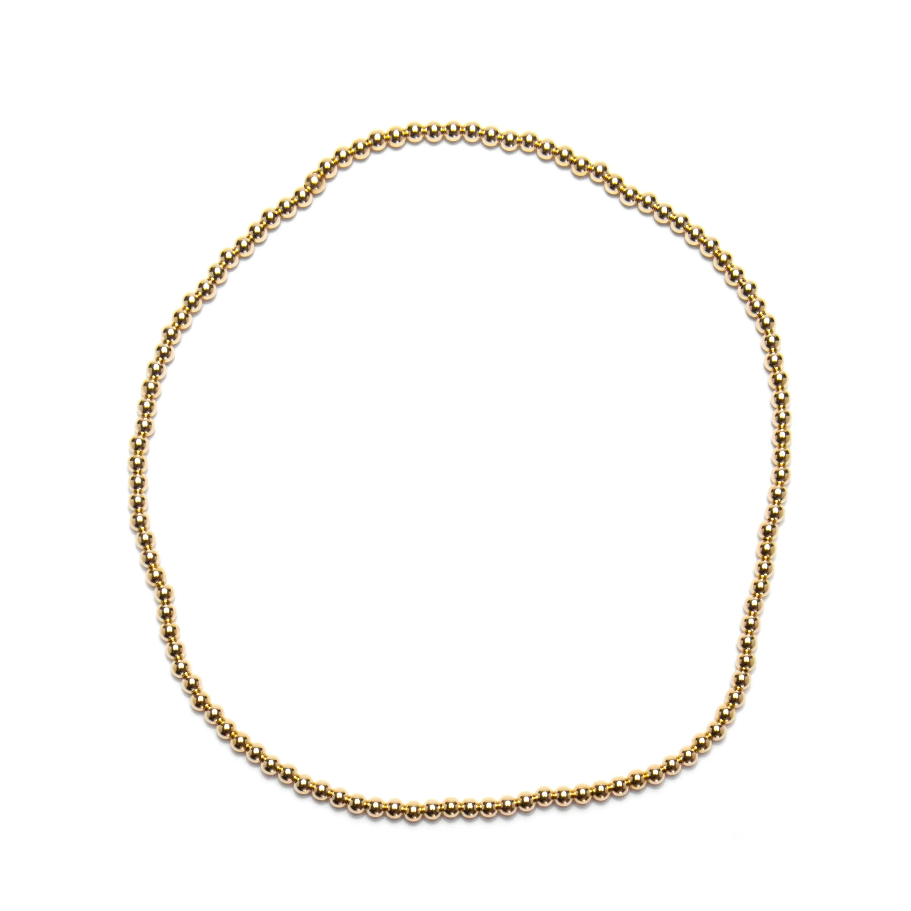 Stretch Necklace in 14k Yellow Gold Filled 4mm Beads