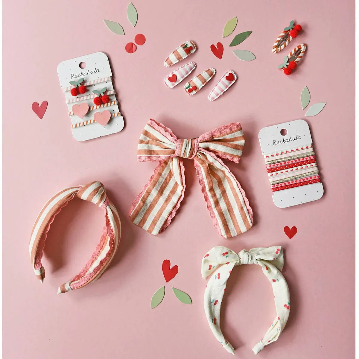 Stripy Cherry Clips