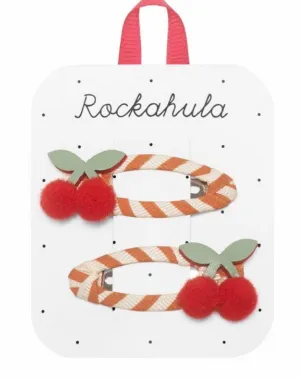 Stripy Cherry Clips