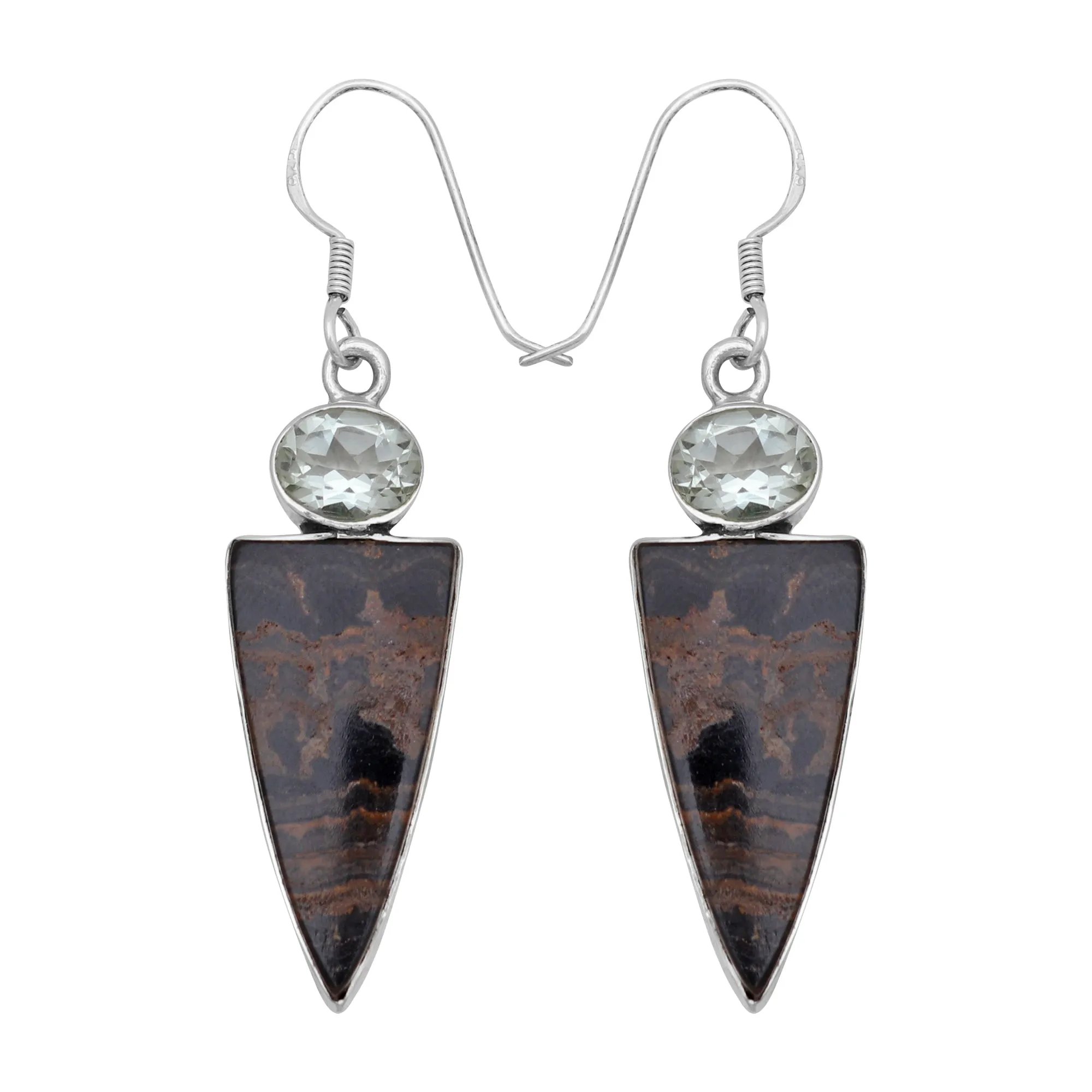 Stromatolite Jasper Silver Earrings