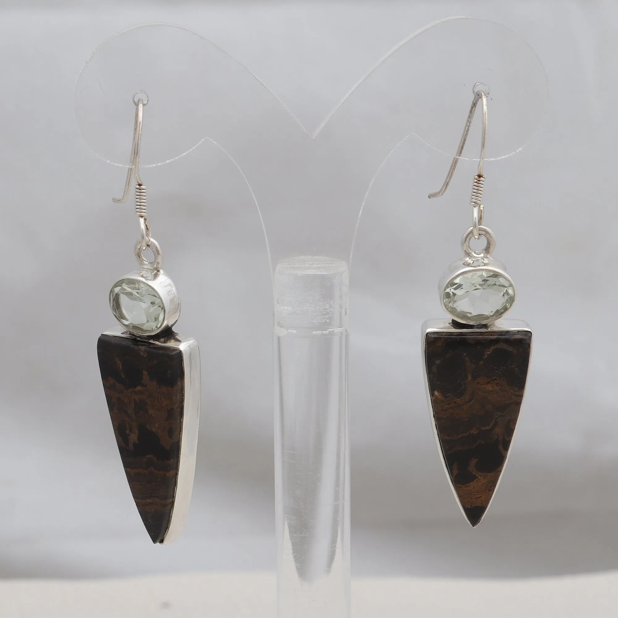 Stromatolite Jasper Silver Earrings