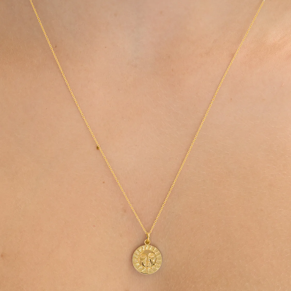 Sun and Moon Tarot Neck Charm Gold