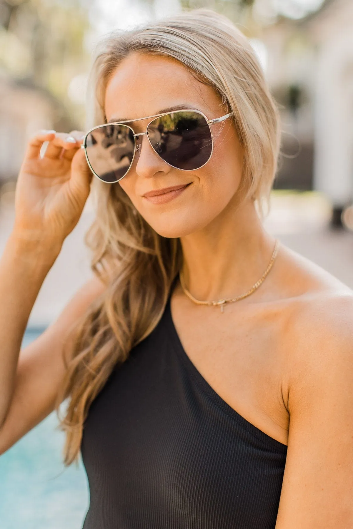 Sunset Melodies Oversized Aviator Sunglasses