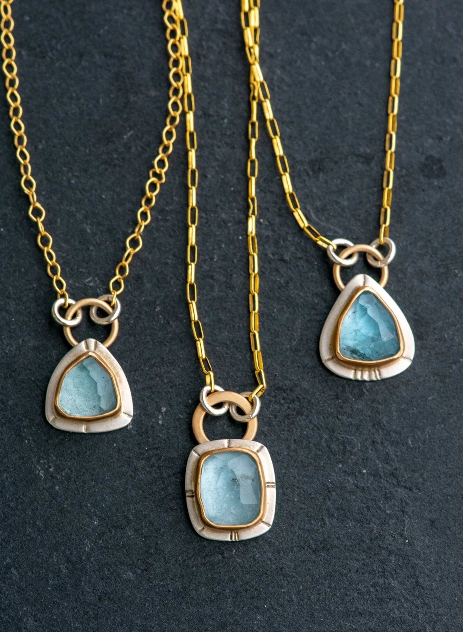 SWEETHEARTS AQUAMARINE NECKLACES