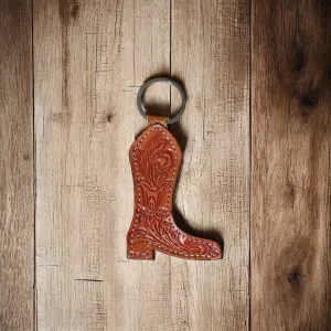 Tan boot keychain