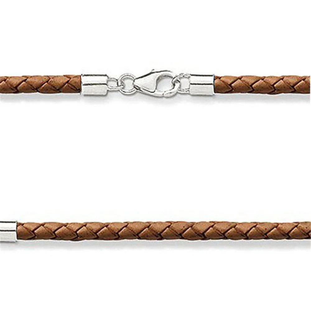Tan Leather Braided Necklace