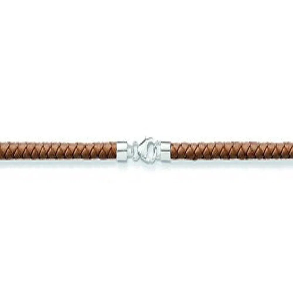 Tan Leather Braided Necklace