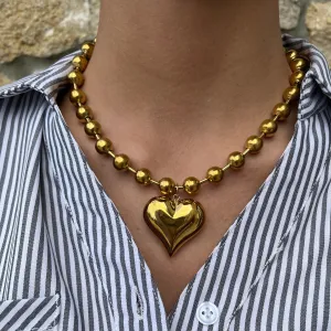 Tatum Gold Chunky Heart Necklace