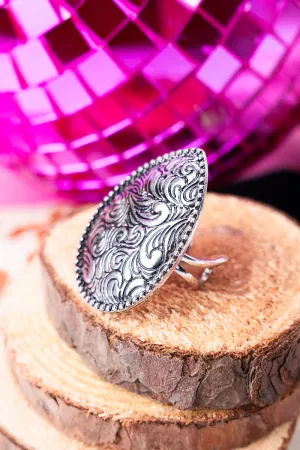 Taylor Teardrop Silvertone Cuff Ring