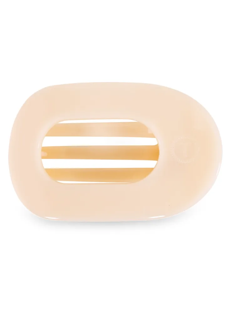 Teletie Large Flat Round Clip - Almond Beige