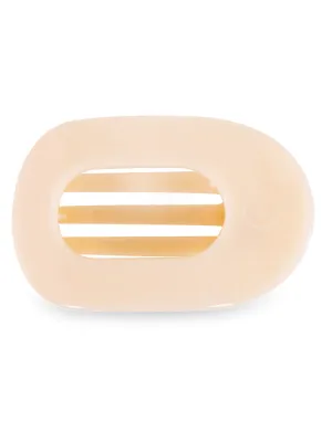 Teletie Large Flat Round Clip - Almond Beige