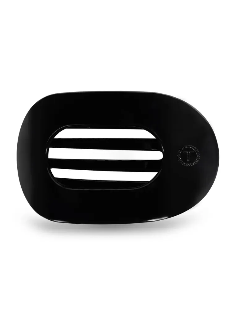 Teletie Large Flat Round Clip - Jet Black