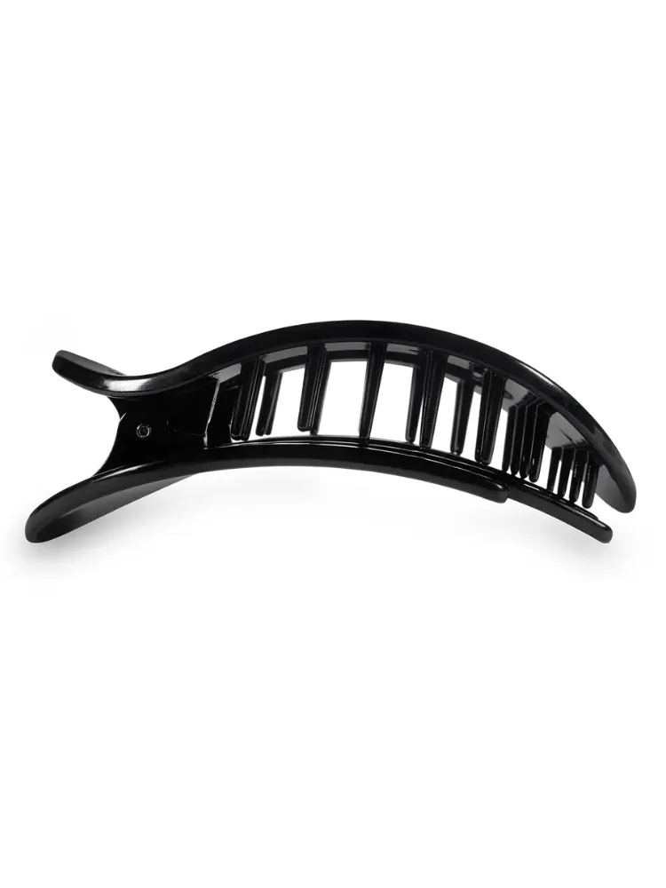 Teletie Large Flat Round Clip - Jet Black