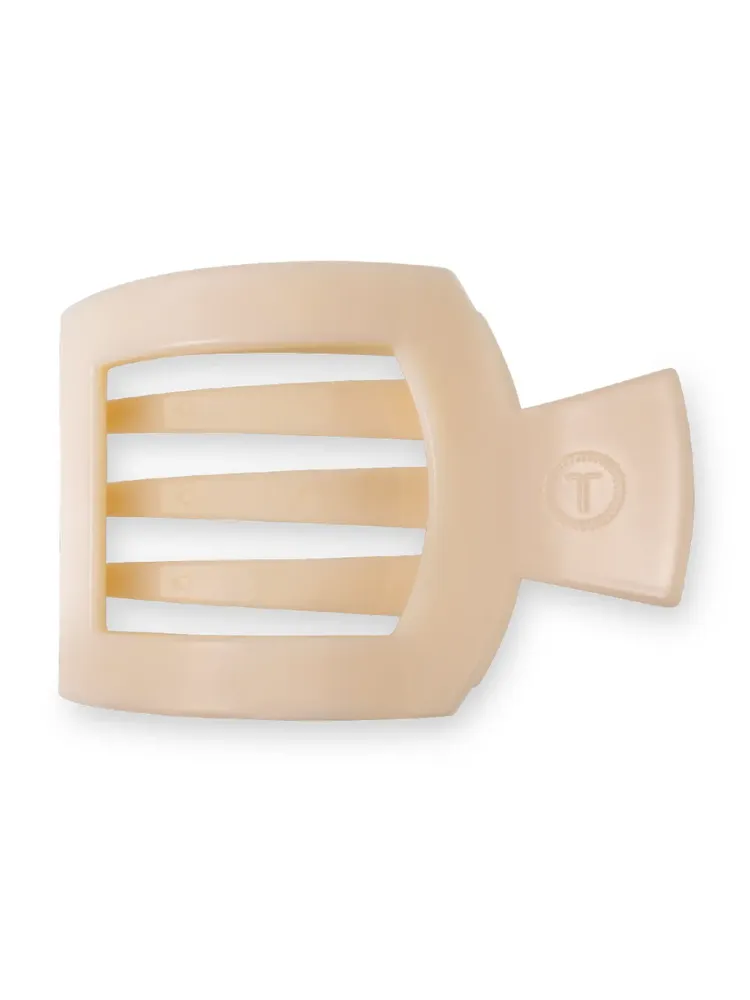 Teletie Large Flat Square Clip - Almond Beige