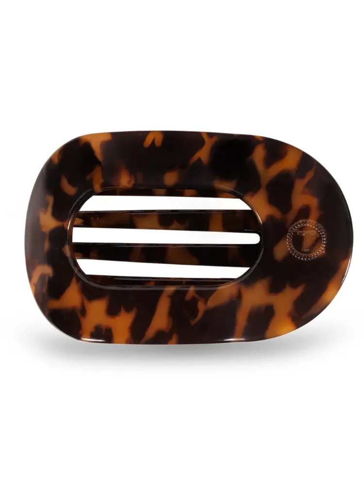 Teletie Medium Flat Round Clip - Tortoise