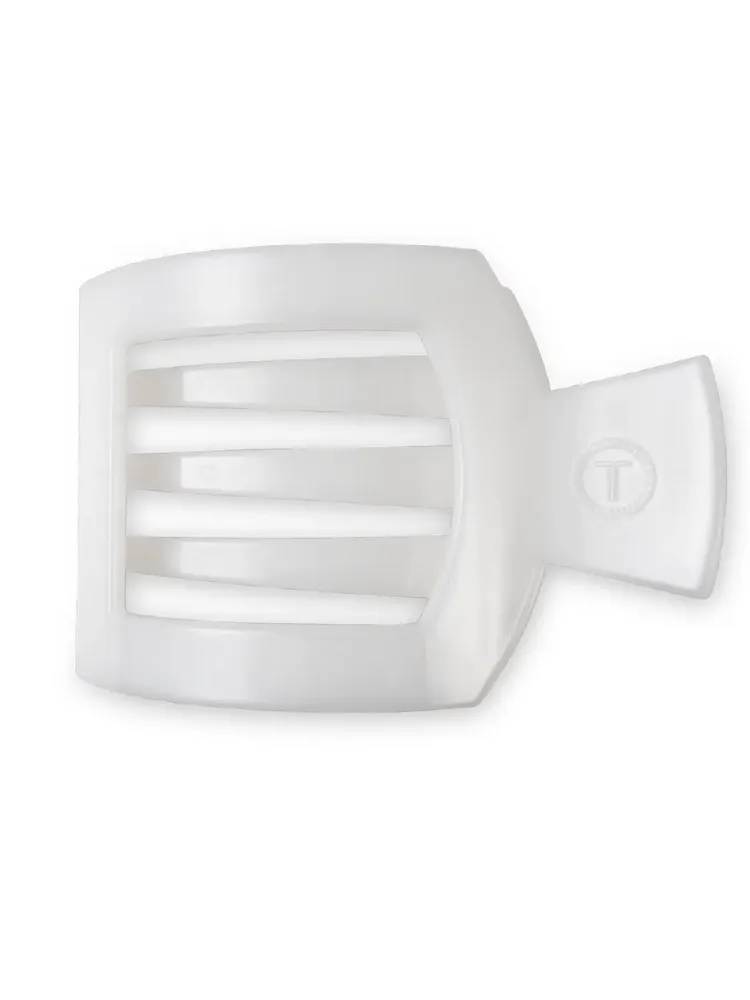 Teletie Medium Flat Square Clip - Coconut White