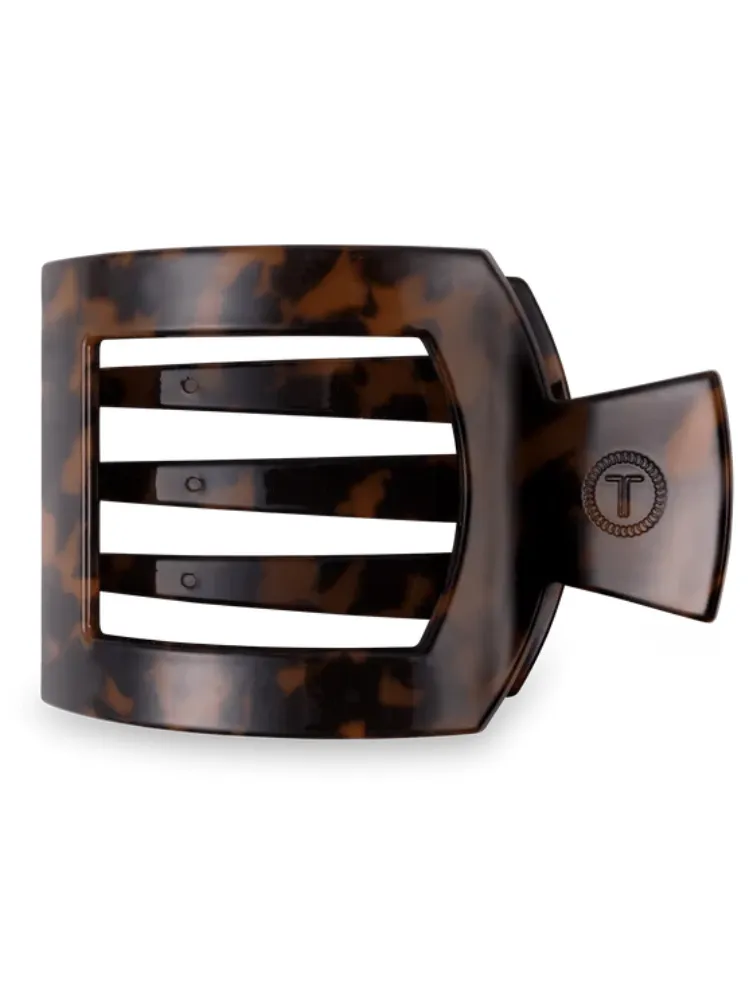 Teletie Medium Flat Square Clip - Tortoise