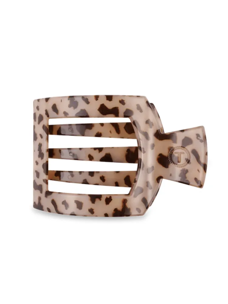 Teletie Small Flat Square Clip - Blonde Tortoise