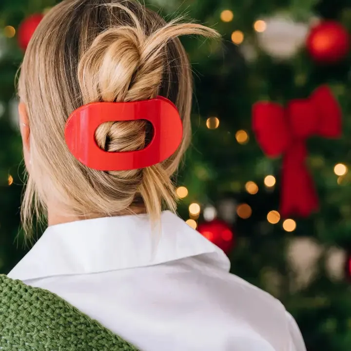 Teleties Flat Rudolph Red Large Hair Clip Red