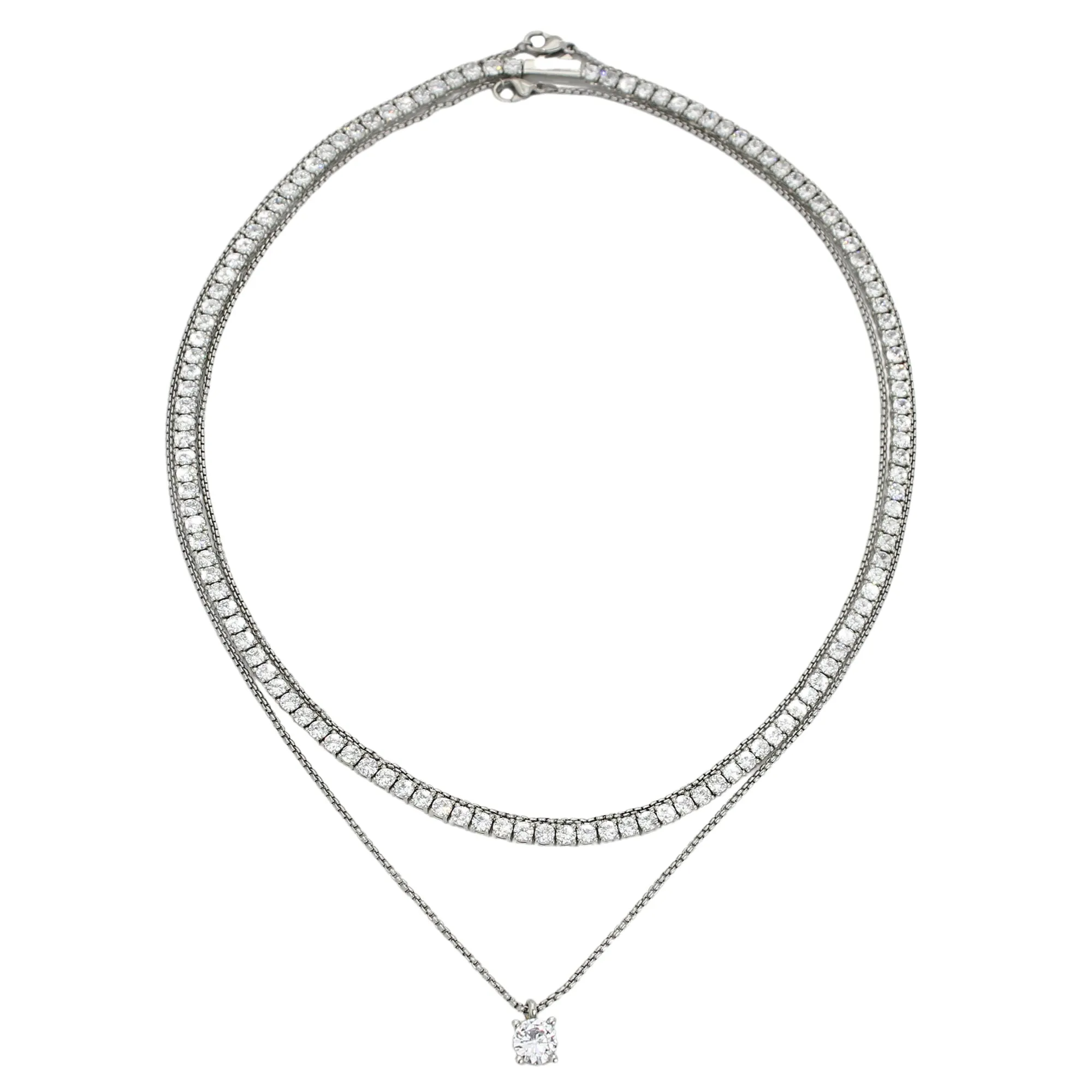 TENNIS LAYERED NECKLACE SET
