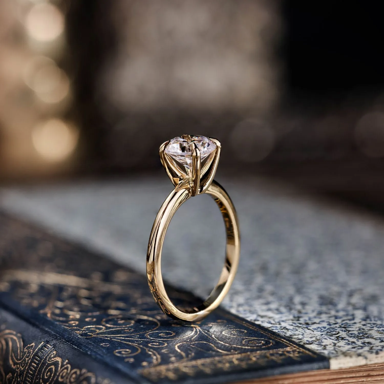 The Elise - Classic Solitaire Round Diamond Engagement Ring