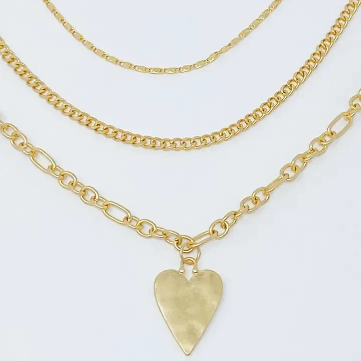 The Heart Charm Layered Necklace-3