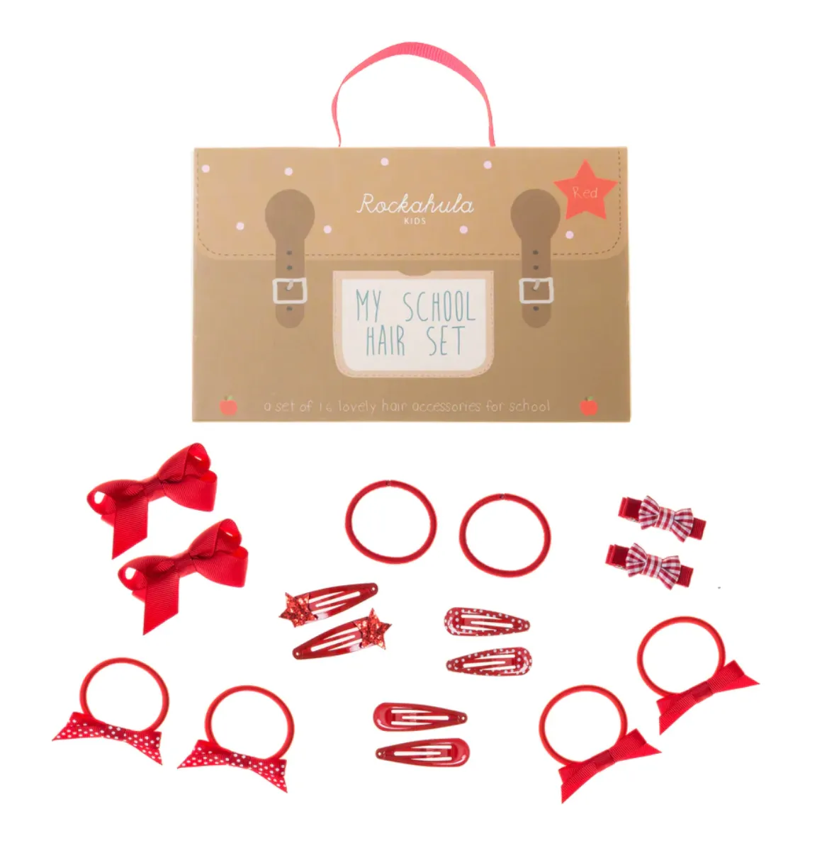 The My School Hair SET (set of 16) - Red - KIDS