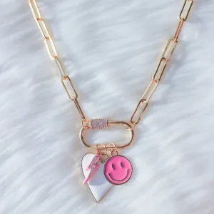 Third Time's A Charm- Lightning, Heart, Smiley Face Necklace