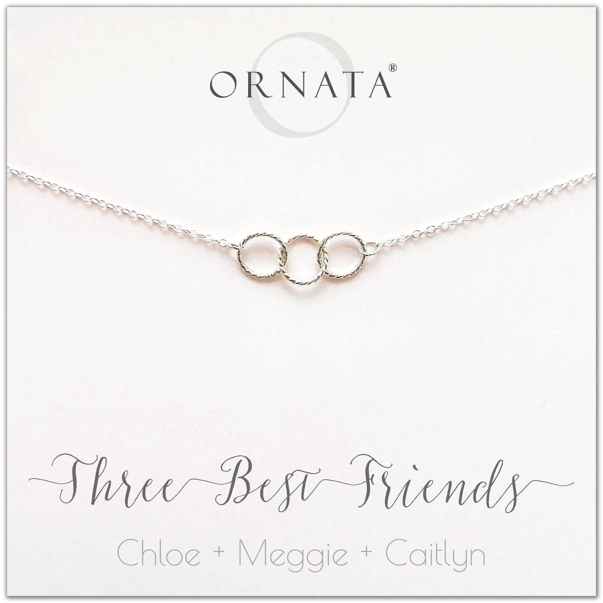 Three Best Friends PERSONALIZED Sterling Silver Necklace by Ornata