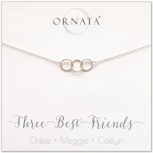 Three Best Friends PERSONALIZED Sterling Silver Necklace by Ornata