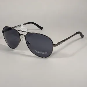 Timberland Aviator Sunglasses Gunmetal Gray Frame Gray Tinted Lens TB7147 09A