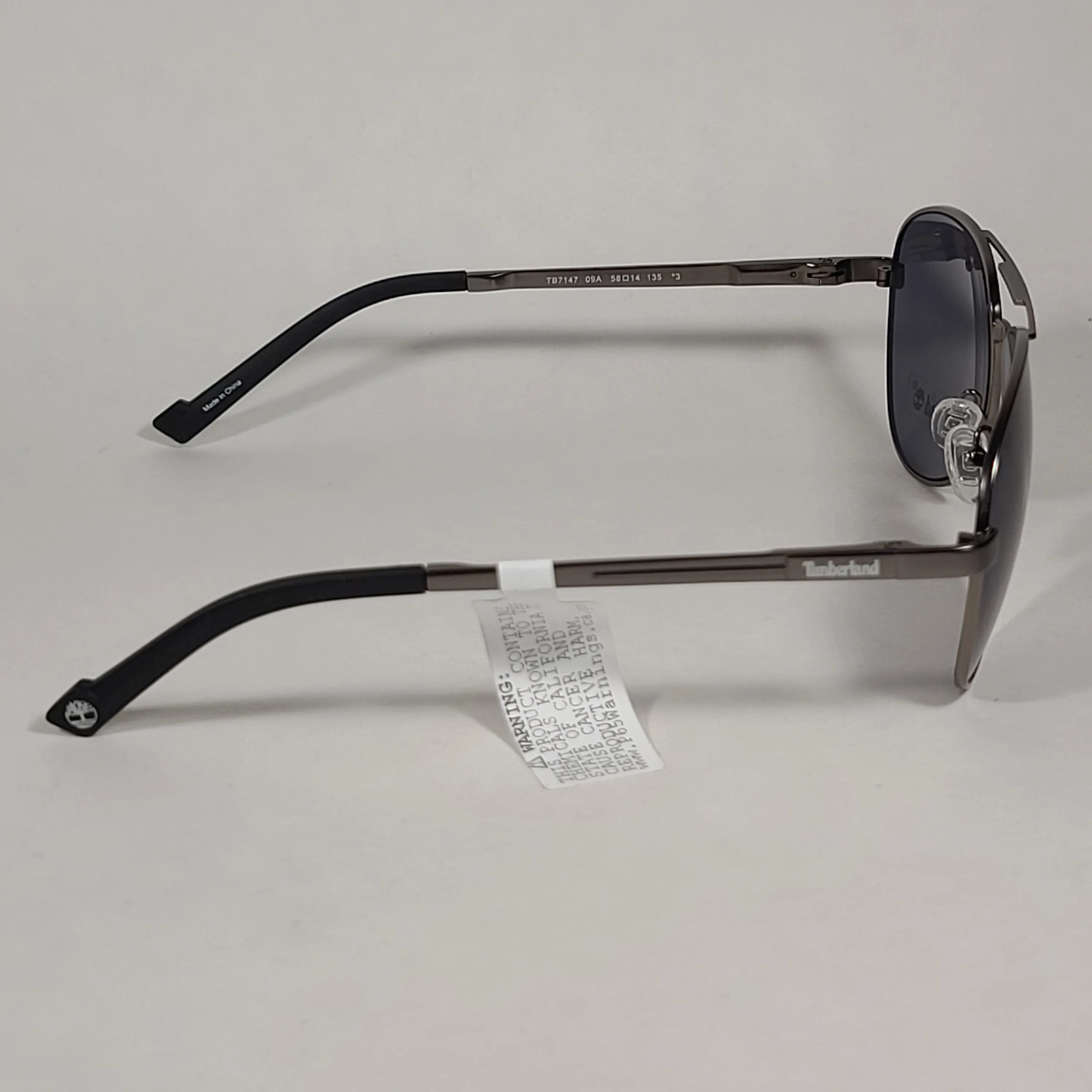 Timberland Aviator Sunglasses Gunmetal Gray Frame Gray Tinted Lens TB7147 09A