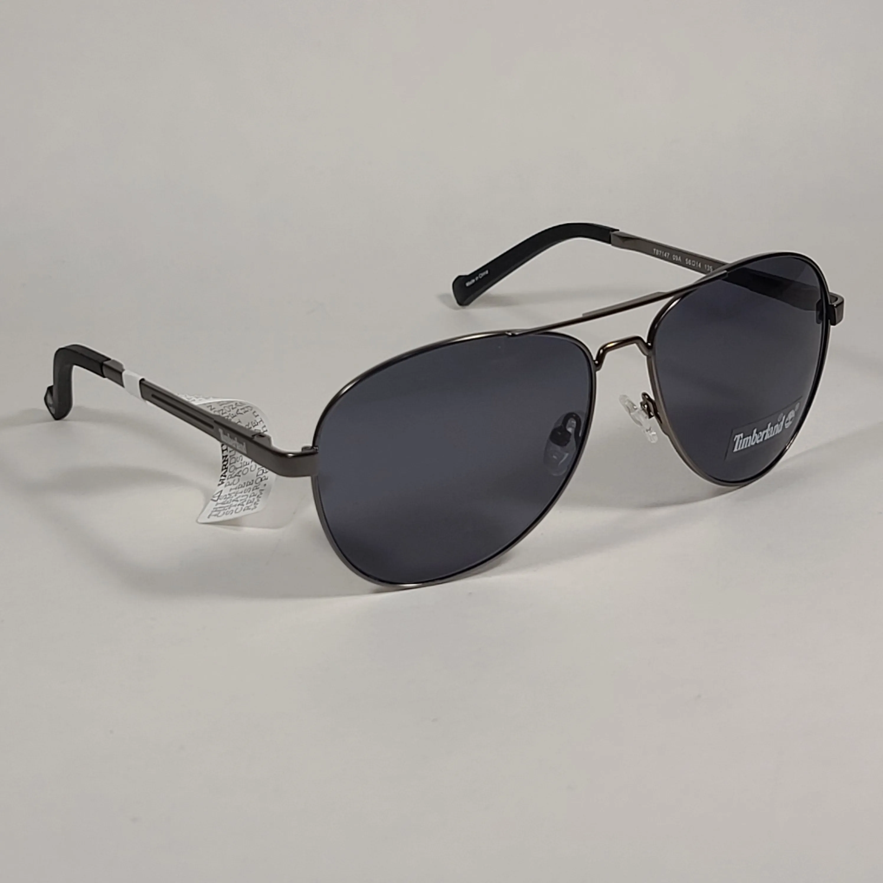 Timberland Aviator Sunglasses Gunmetal Gray Frame Gray Tinted Lens TB7147 09A