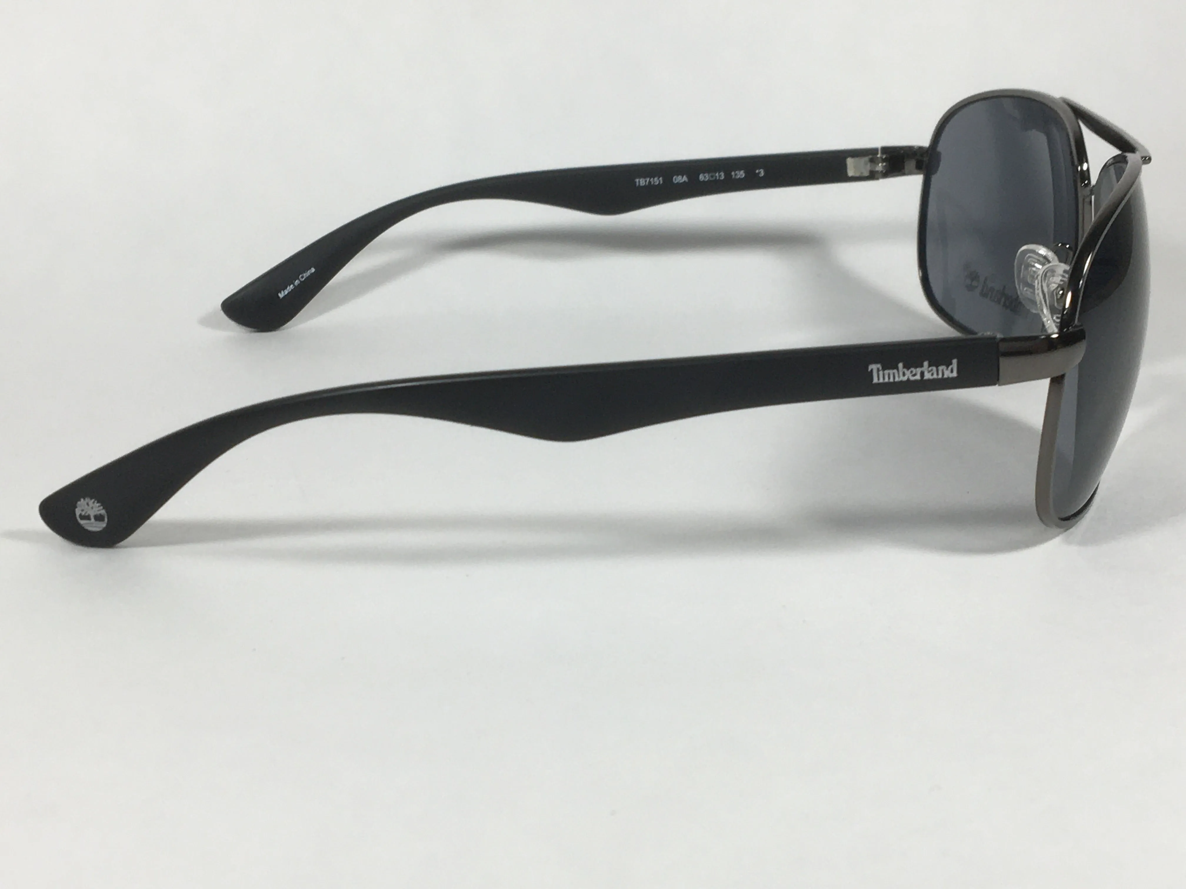 Timberland Aviator Sunglasses Matte Black And Gunmetal Frame Gray Lens TB7151 08A