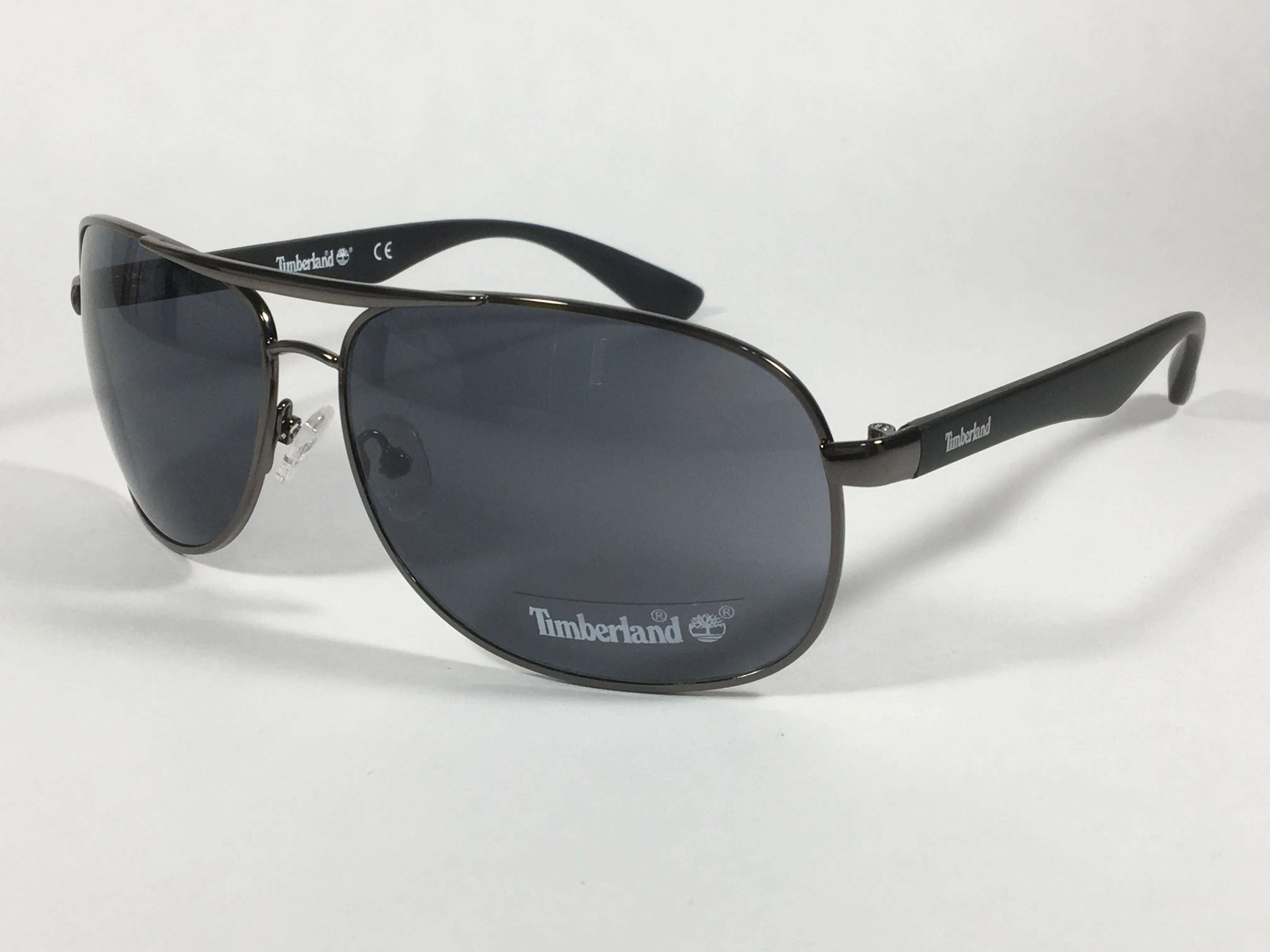 Timberland Aviator Sunglasses Matte Black And Gunmetal Frame Gray Lens TB7151 08A