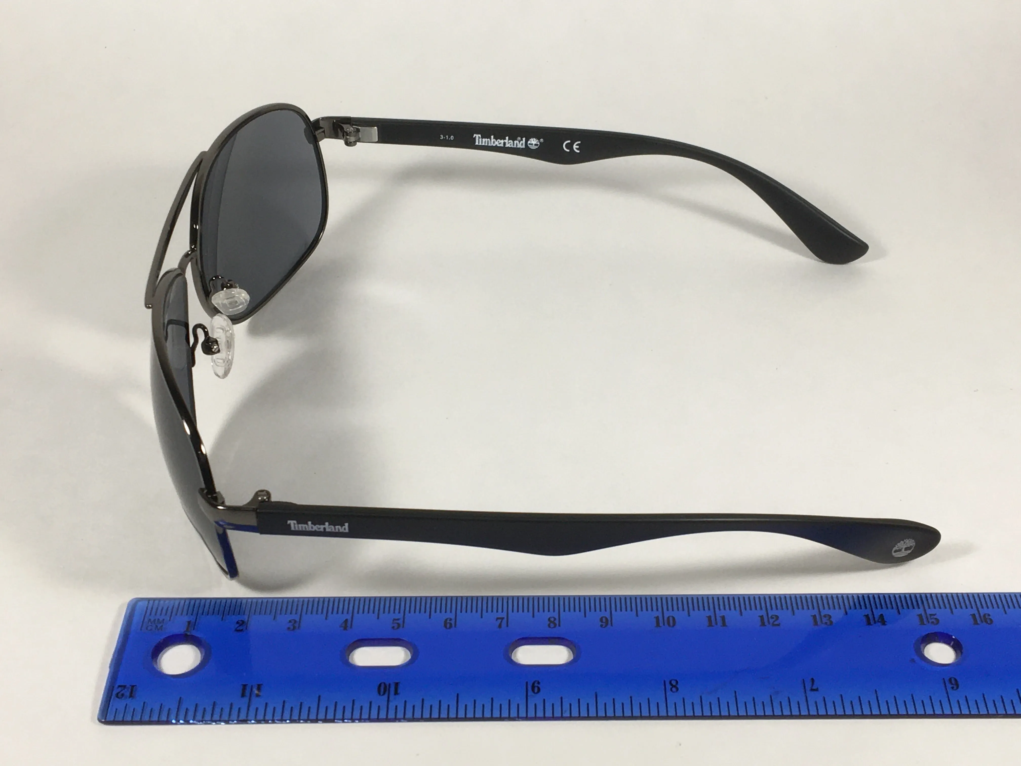 Timberland Aviator Sunglasses Matte Black And Gunmetal Frame Gray Lens TB7151 08A