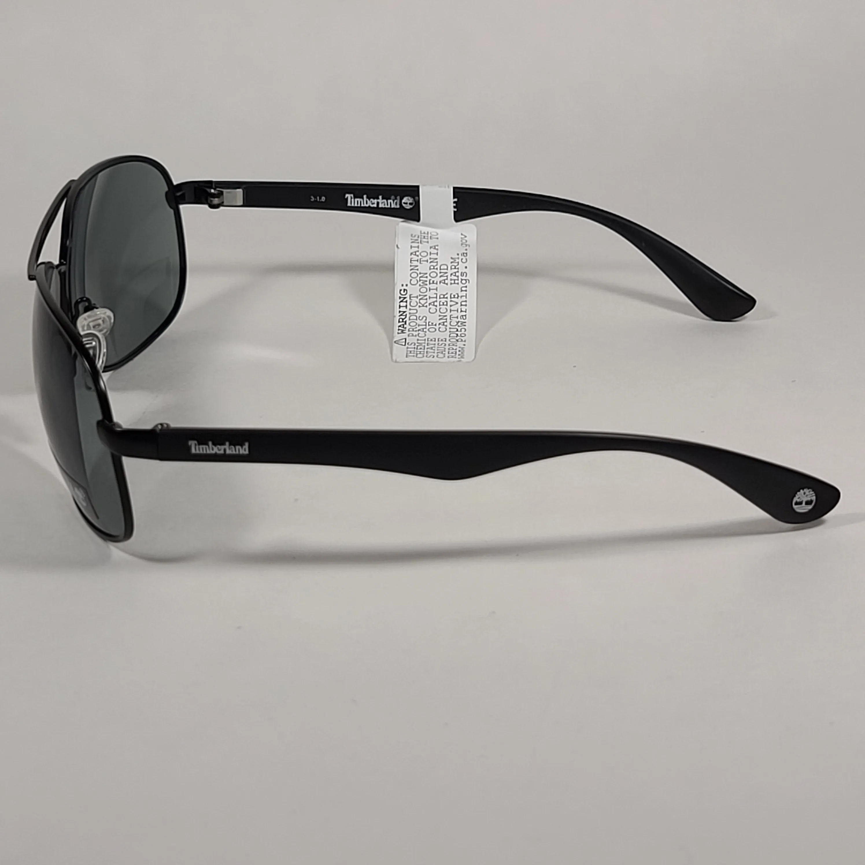 Timberland Aviator Sunglasses Matte Black Frame Green Lens TB7151 02N