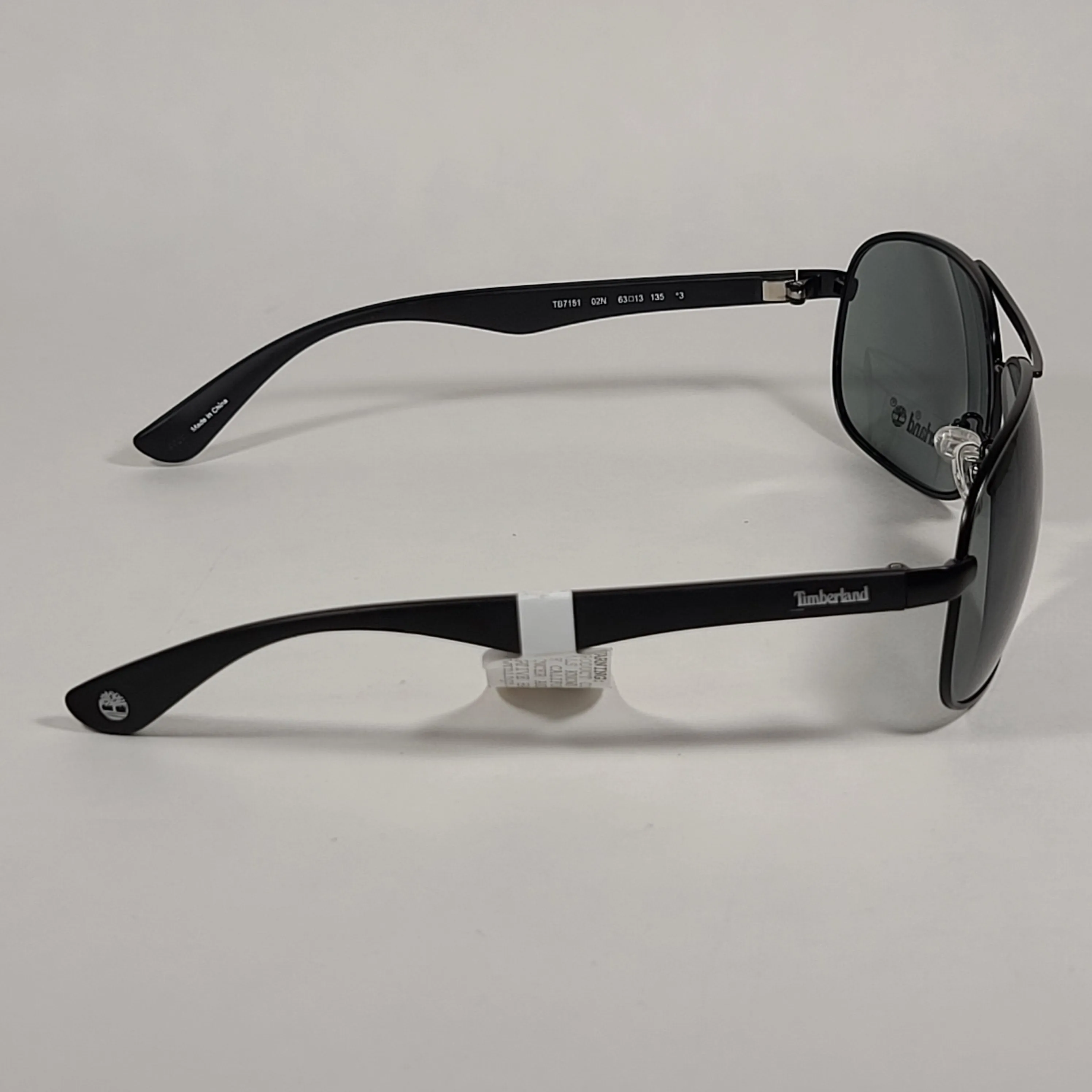 Timberland Aviator Sunglasses Matte Black Frame Green Lens TB7151 02N