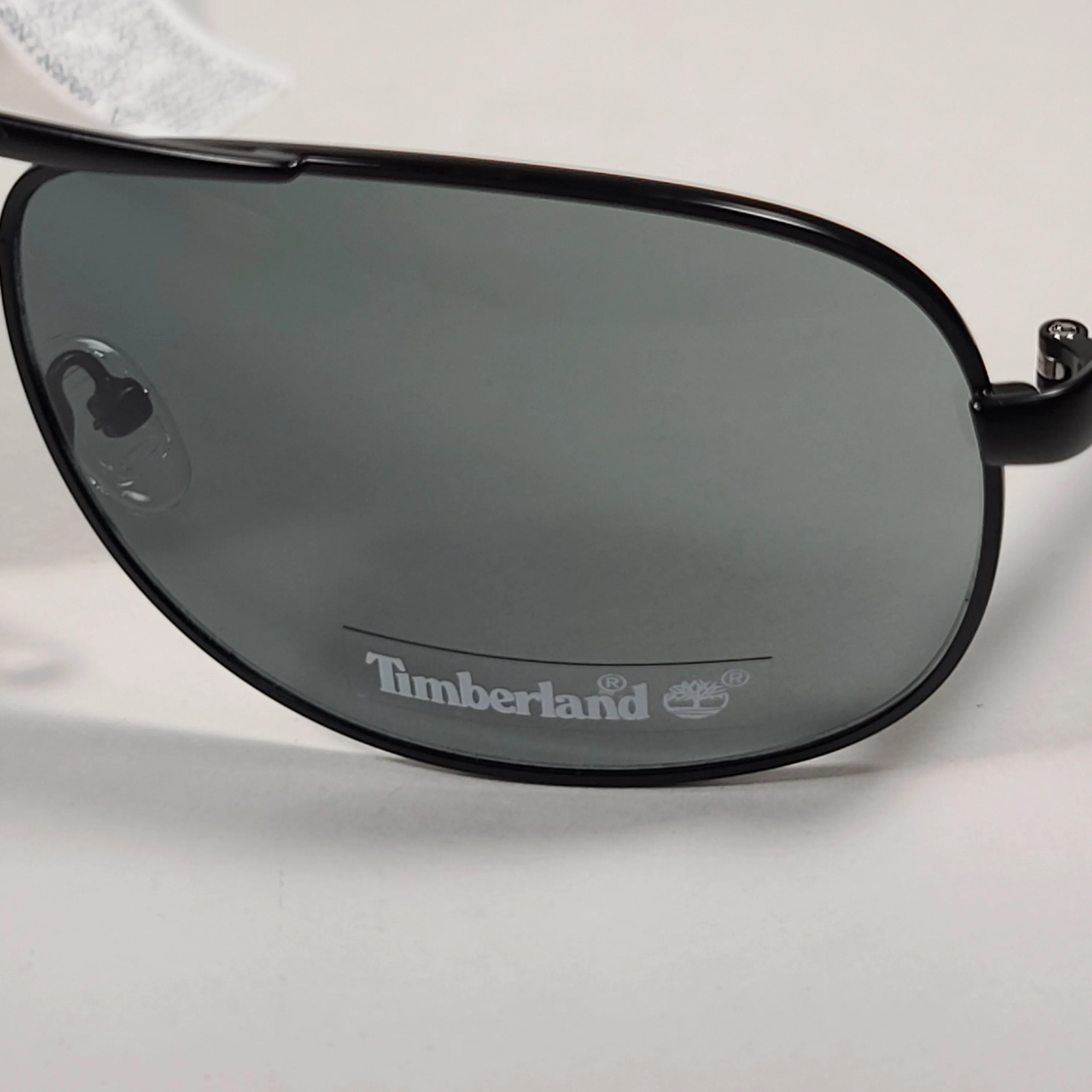 Timberland Aviator Sunglasses Matte Black Frame Green Lens TB7151 02N