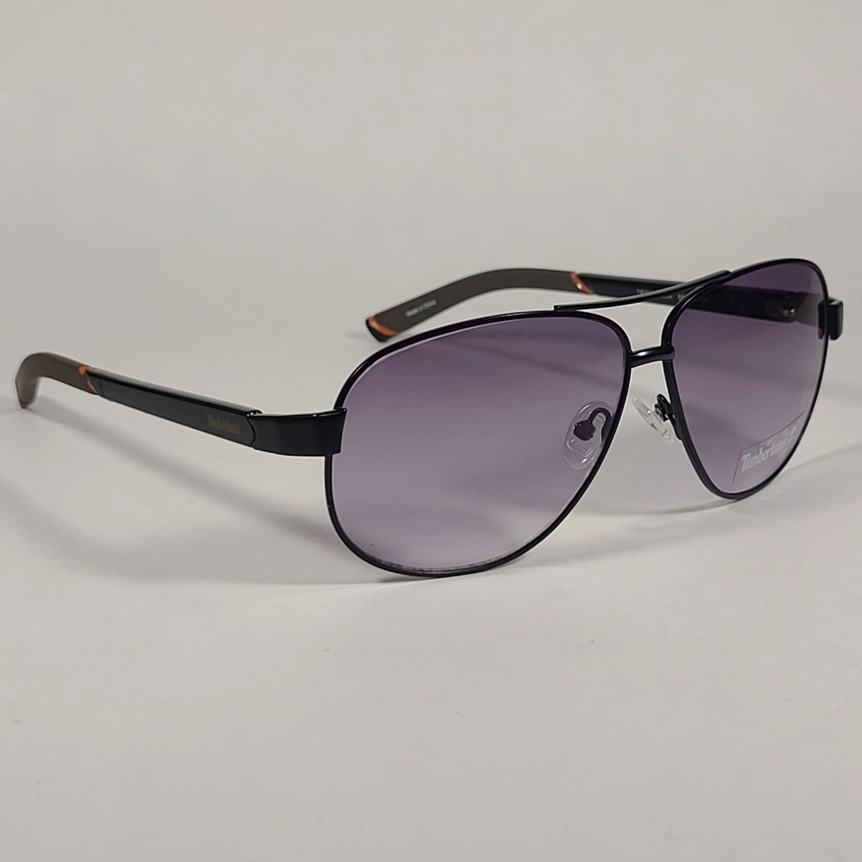 Timberland Aviator Sunglasses Shiny Black And Gray Gradient TB7095 02B