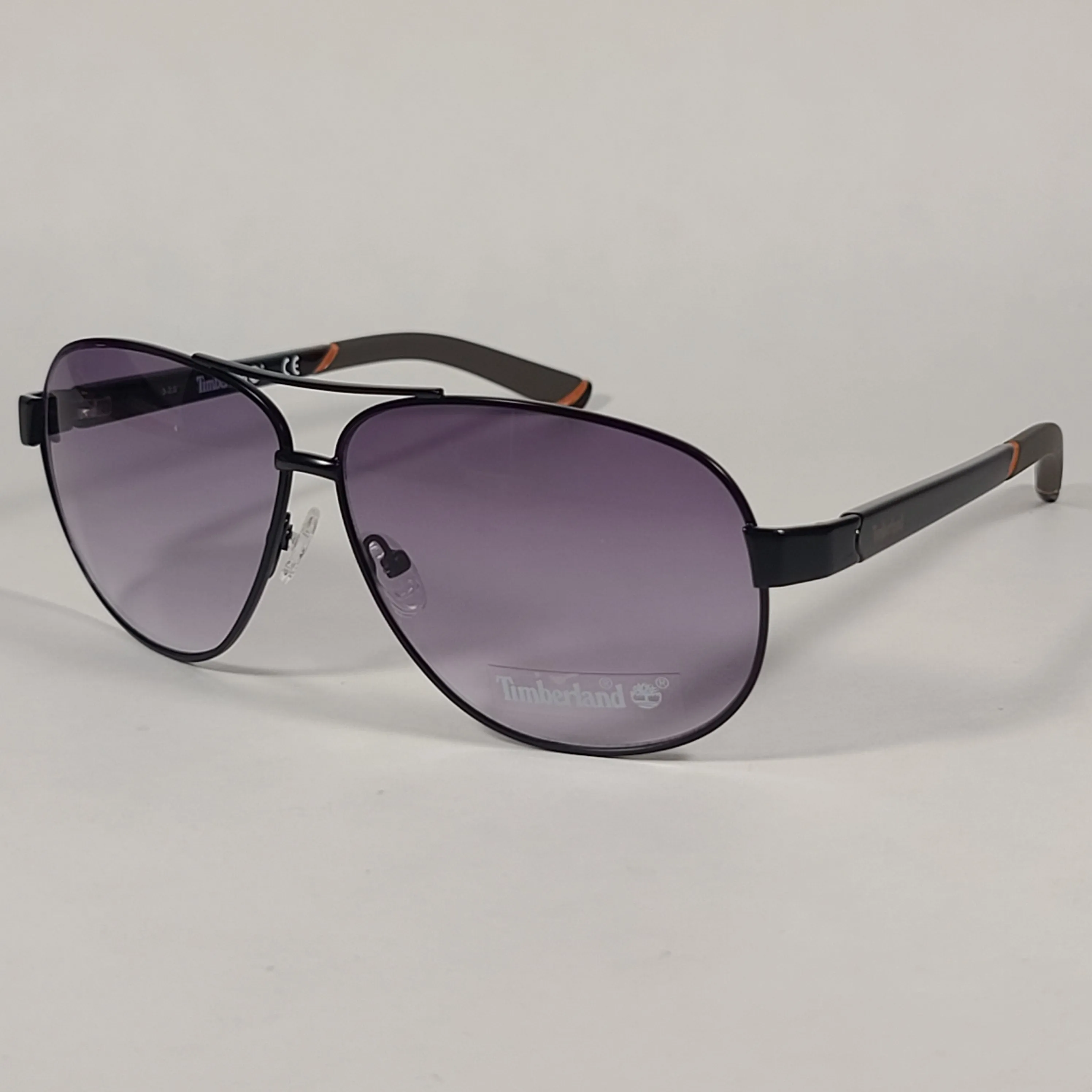 Timberland Aviator Sunglasses Shiny Black And Gray Gradient TB7095 02B