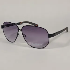 Timberland Aviator Sunglasses Shiny Black And Gray Gradient TB7095 02B