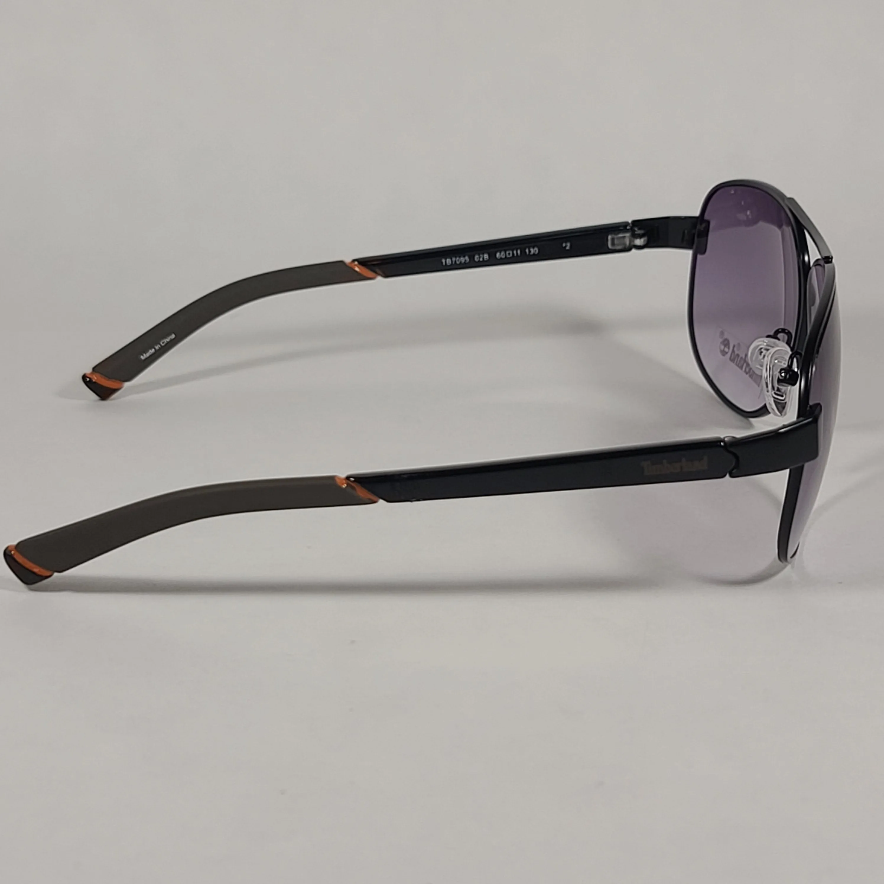 Timberland Aviator Sunglasses Shiny Black And Gray Gradient TB7095 02B