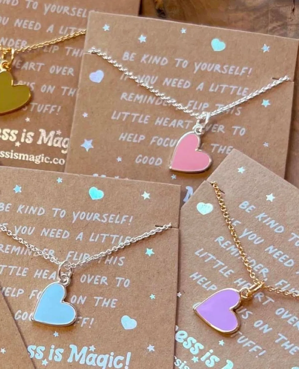 Tiny Heart Necklace with Affirmations Assorted