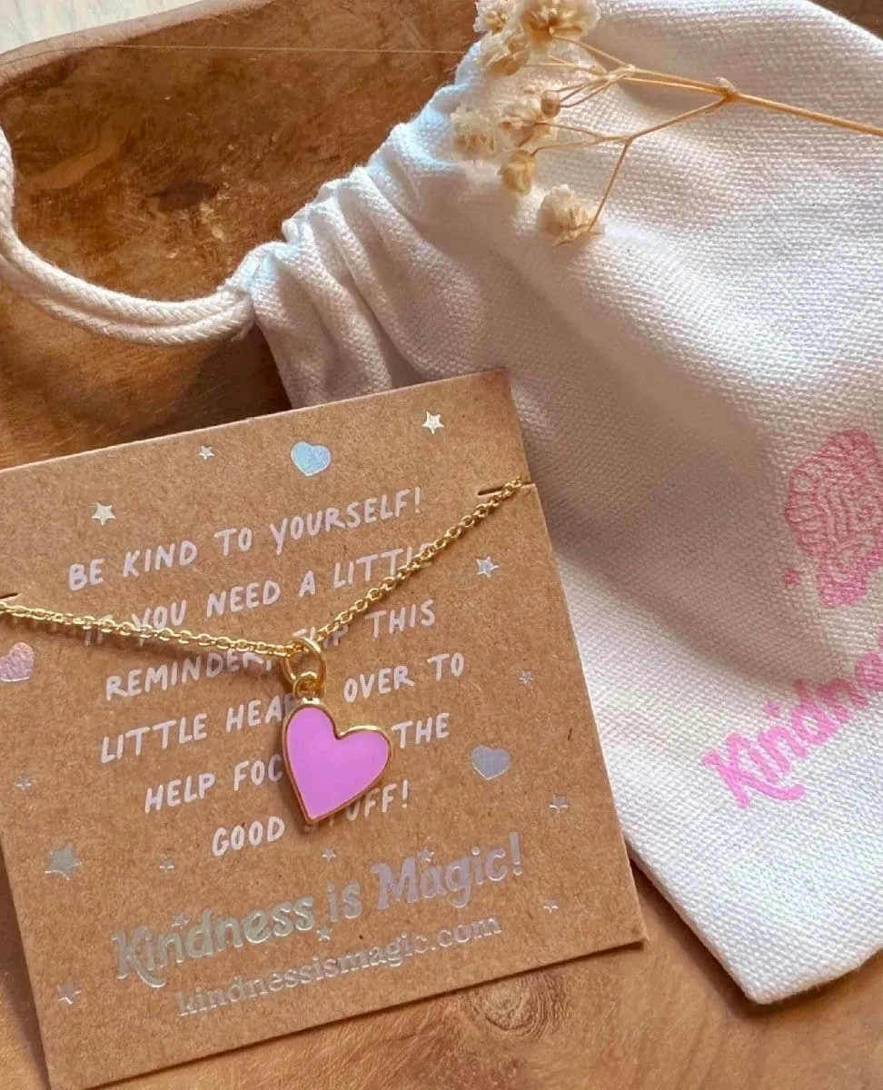 Tiny Heart Necklace with Affirmations Assorted