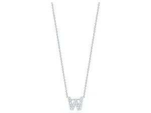 Tiny Treasures Diamond Love Letter "W" in White Gold