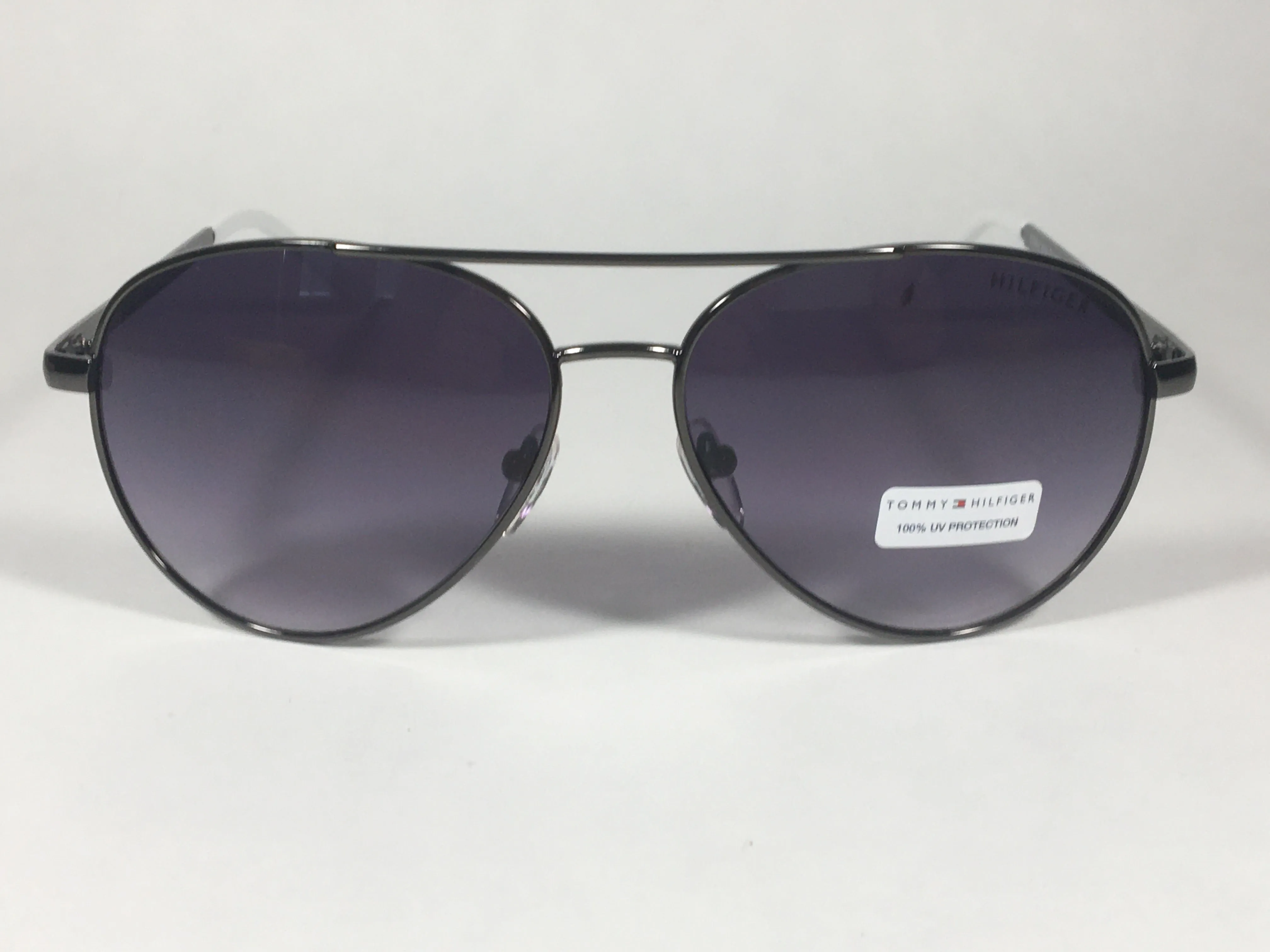 Tommy Hilfiger Cora Aviator Sunglasses Gunmetal White Smoke Gradient Lens CORA WM OL433