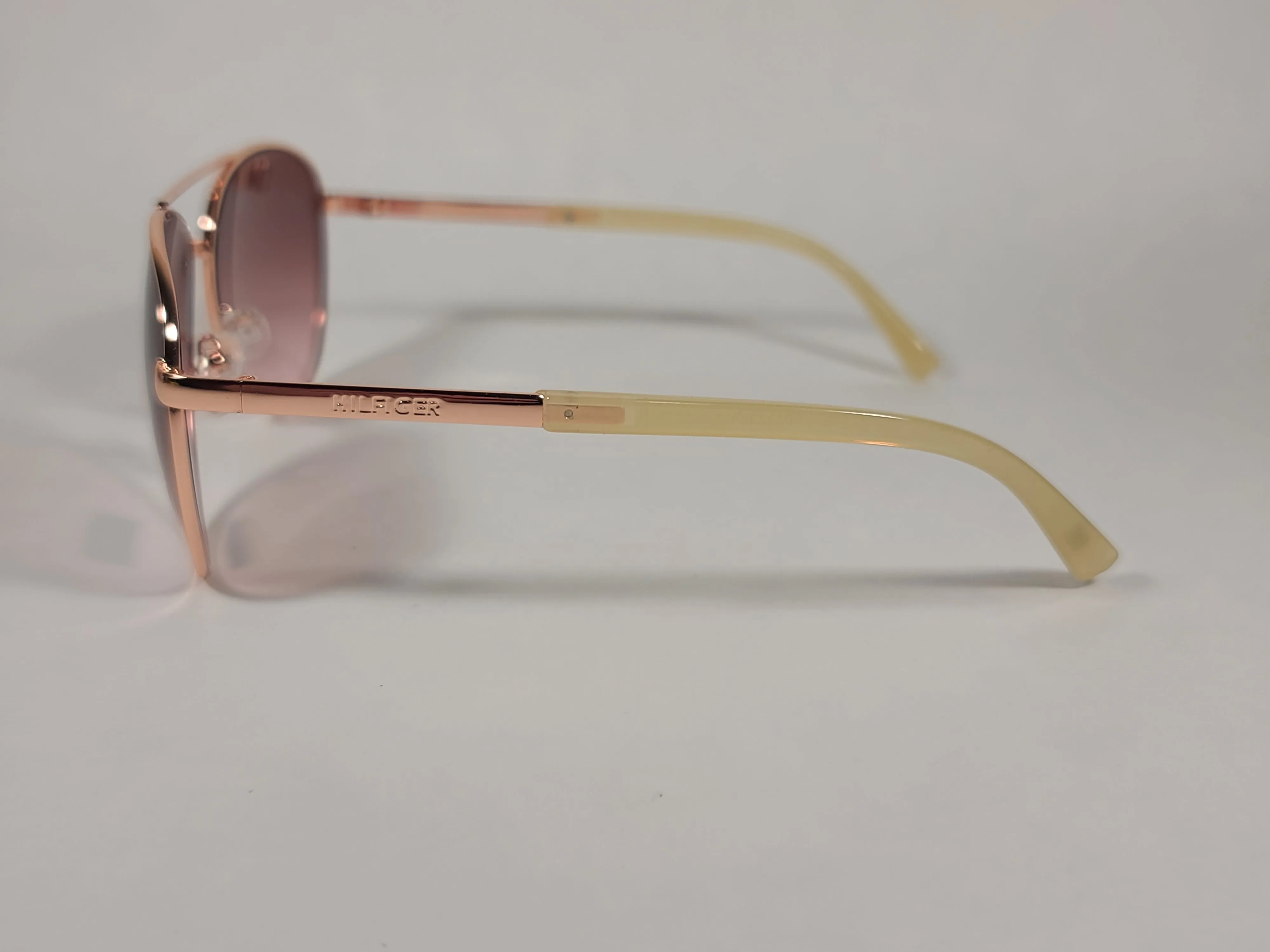 Tommy Hilfiger Lindsay WM OL275 Aviator Sunglasses Copper Tone Frame Pink Gradient Lens