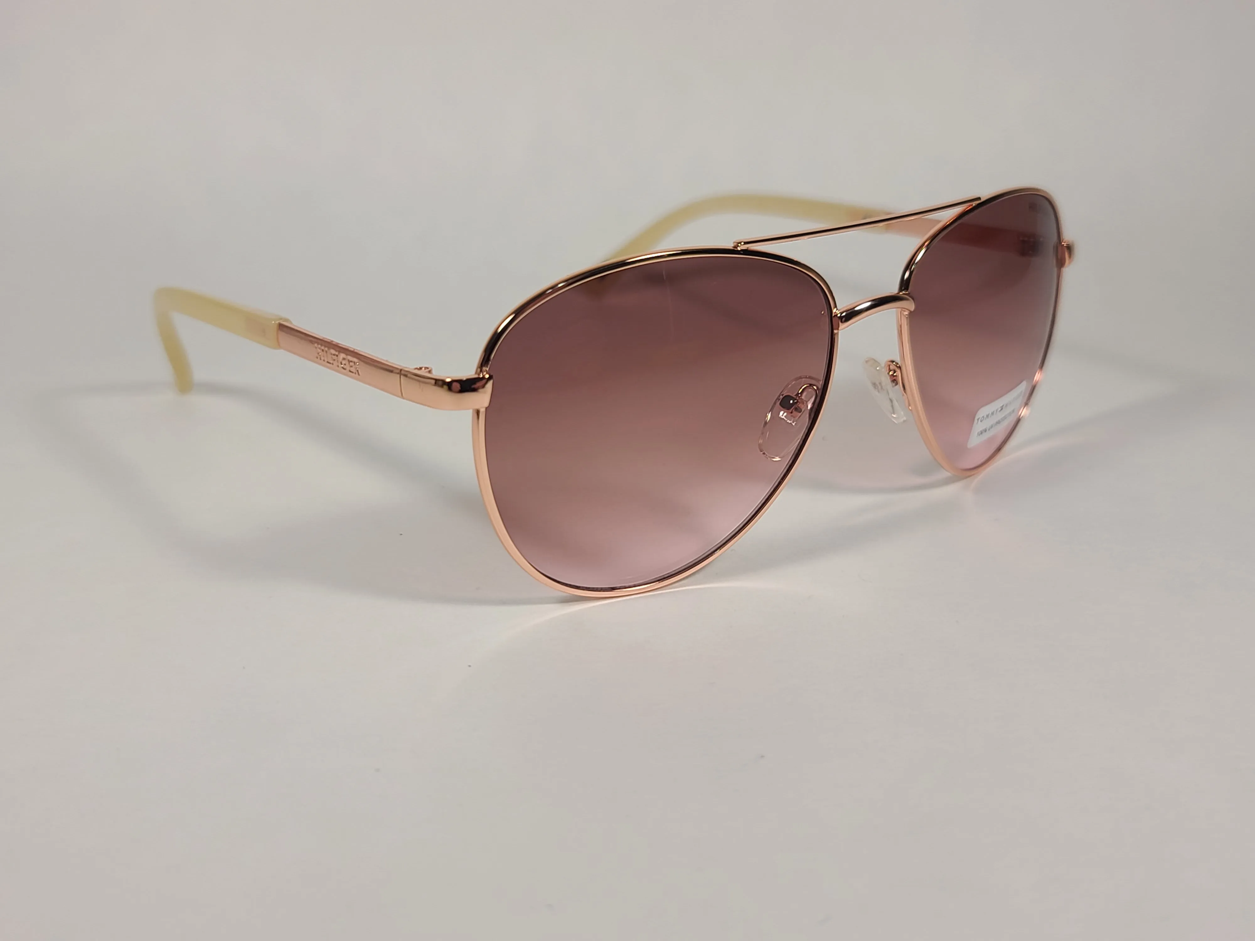 Tommy Hilfiger Lindsay WM OL275 Aviator Sunglasses Copper Tone Frame Pink Gradient Lens