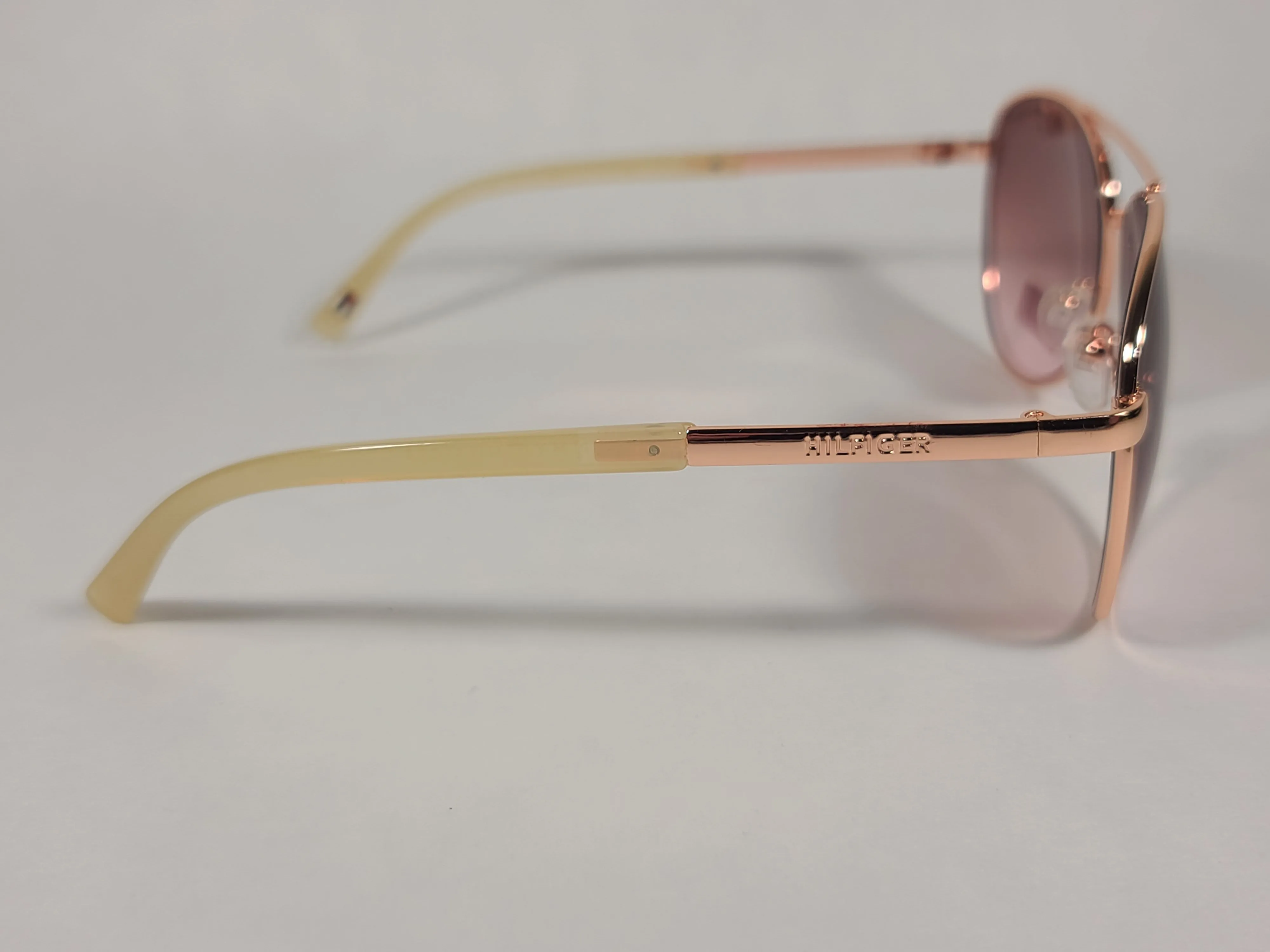 Tommy Hilfiger Lindsay WM OL275 Aviator Sunglasses Copper Tone Frame Pink Gradient Lens